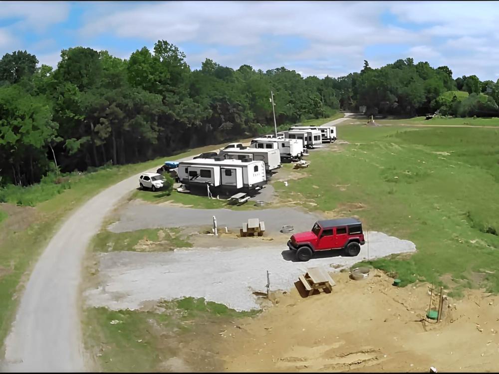 Parked trailer's at site River Run Resort and Recreation