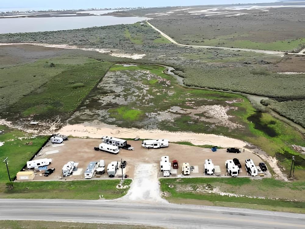Aerial view of the park Magnolia Beach RV Park