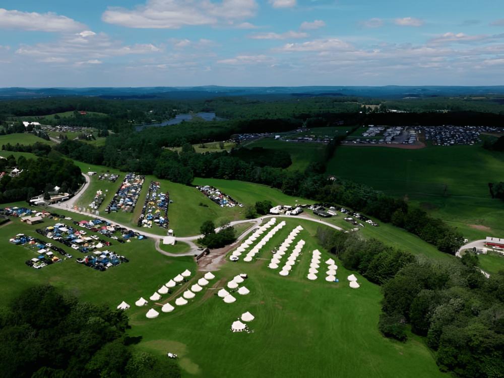 Aerial view of campground