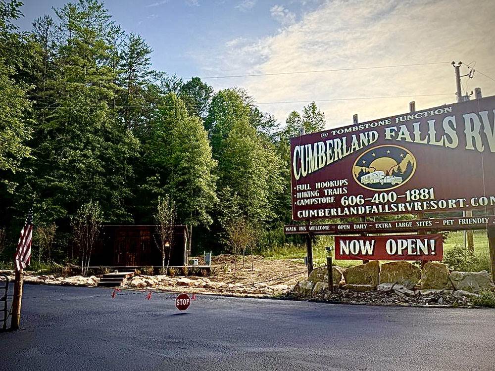 The sign at the entrance of the park