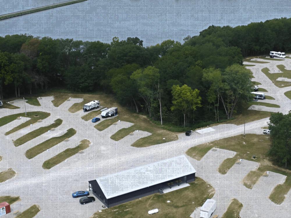 Aerial view of the campground