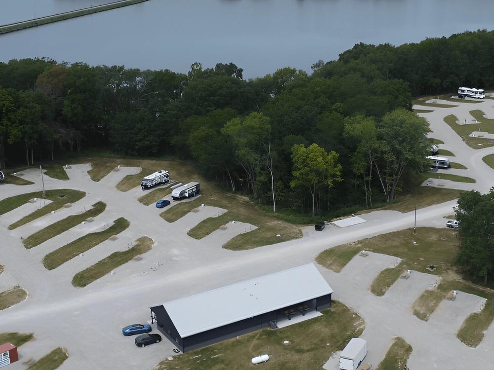 Aerial view of the campground