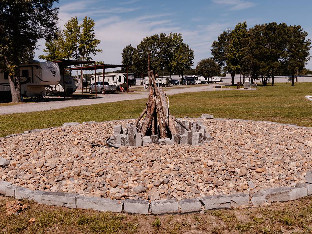 A fire ring set-up for bon fire