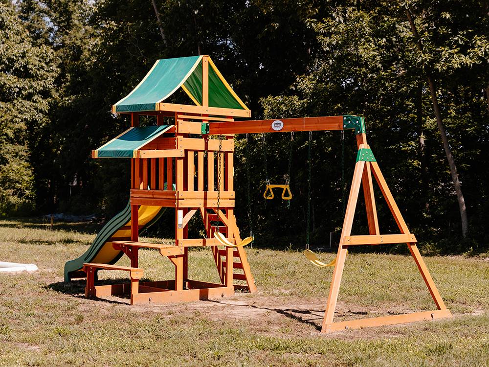 A play structure on the playground