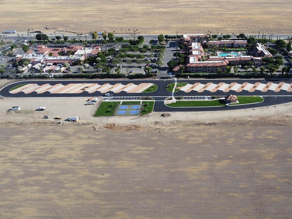 Aerial view of park and grounds