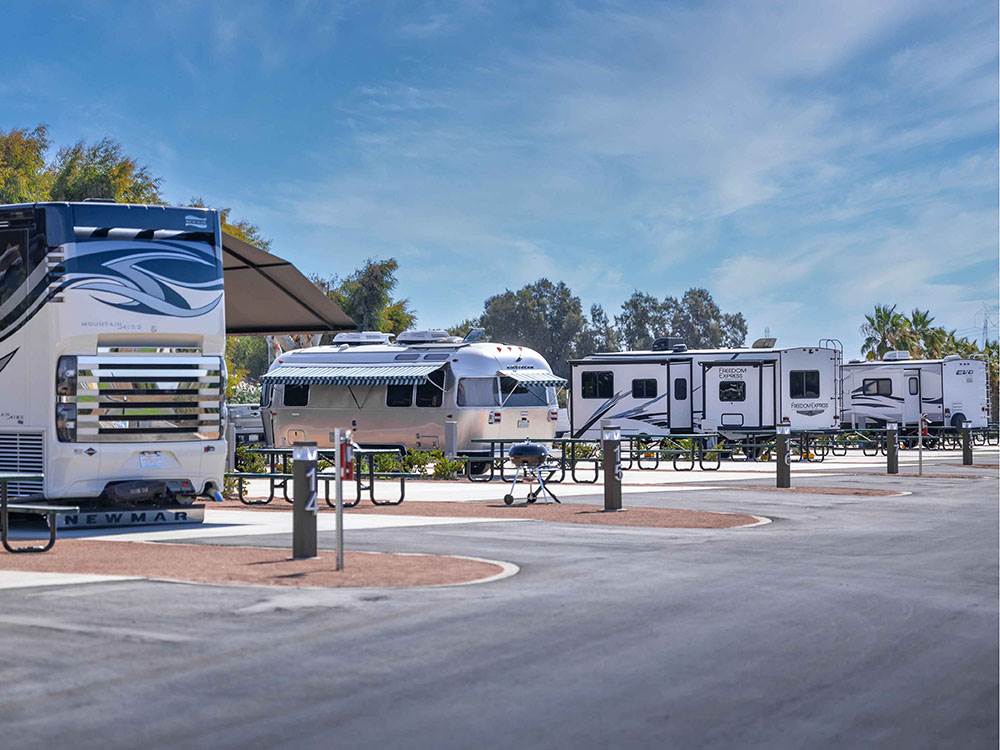 Variety of RVs at sites