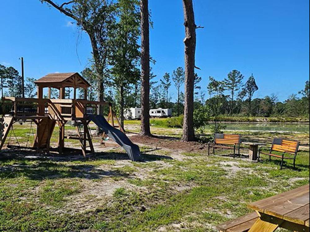 The playground with benches and table