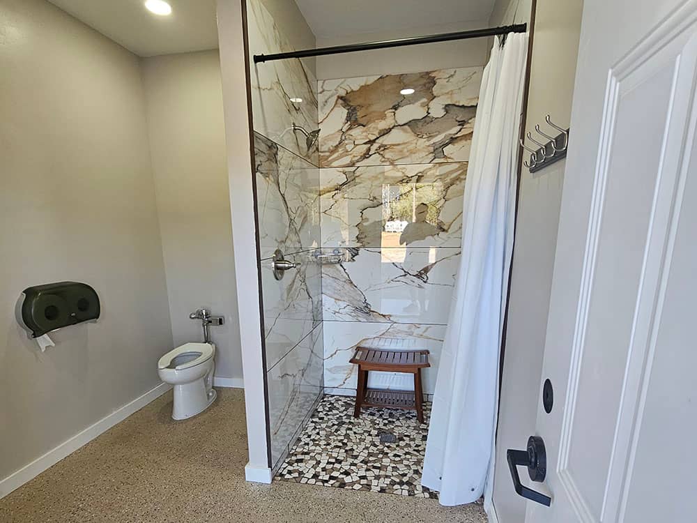 The interior of the bathhouse