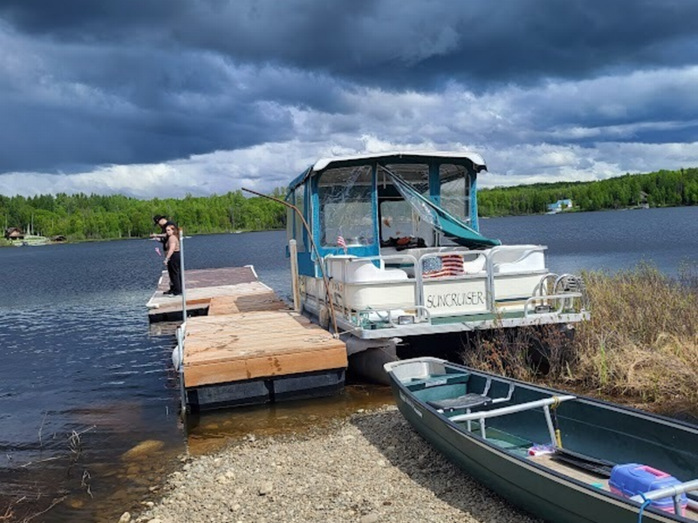 dock with a boat