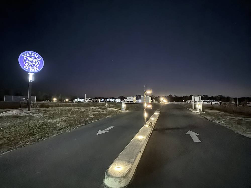 Entrance at night