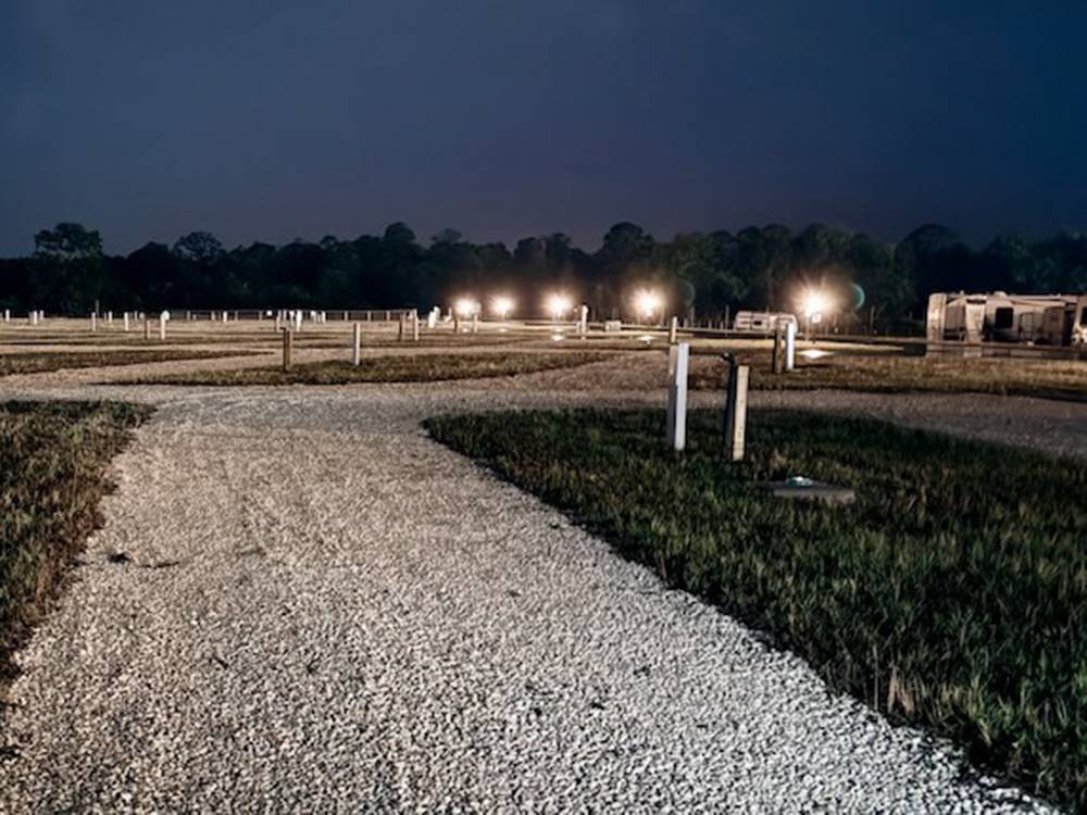 Gravel sites at night