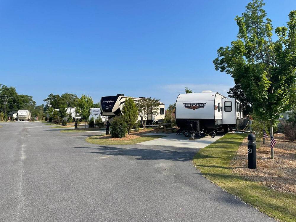 A paved road and sites