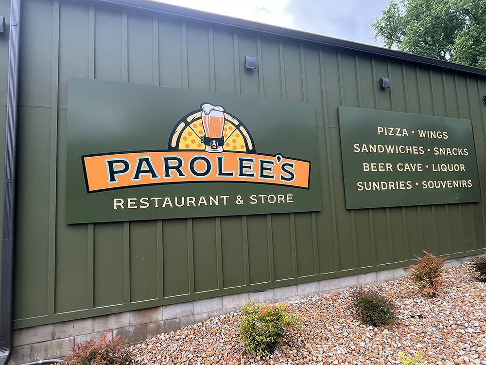 Close up of sign at Parolee's restaurant