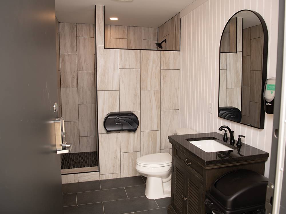 The interior of the restroom