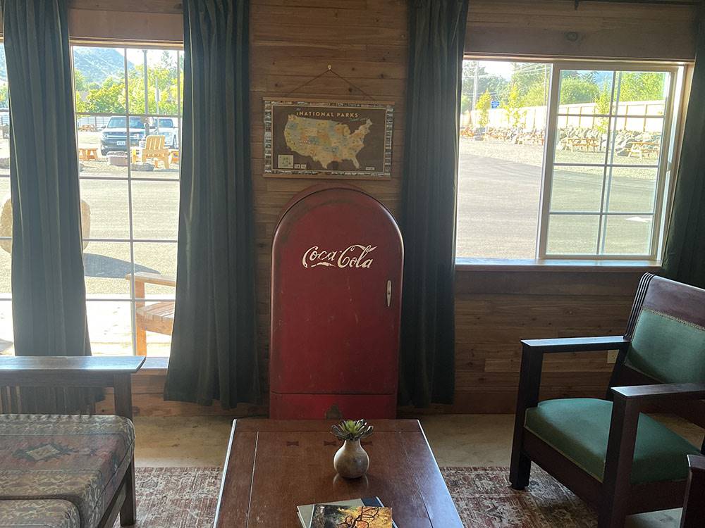 A seating area inside the office