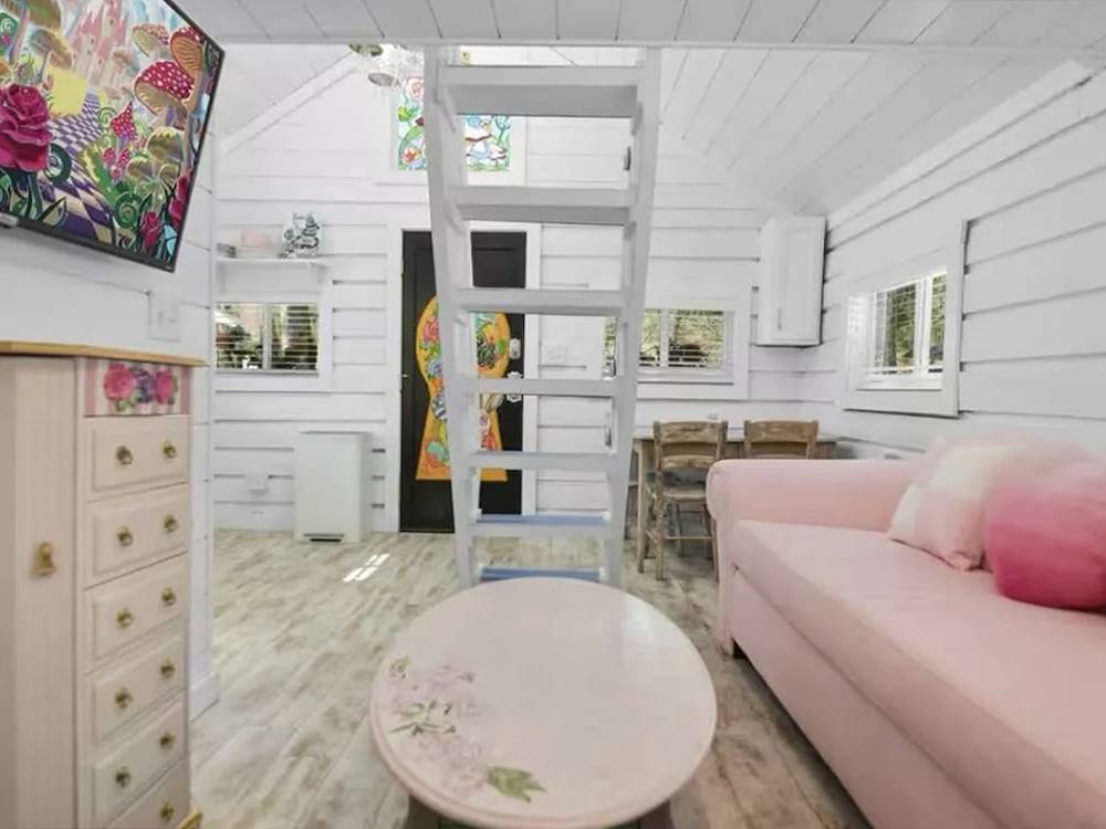 The interior of a fairy tale themed cabin