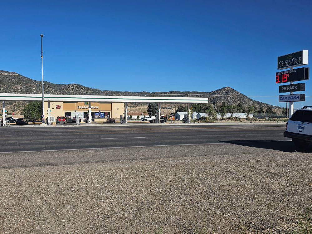 Gas station next to the park