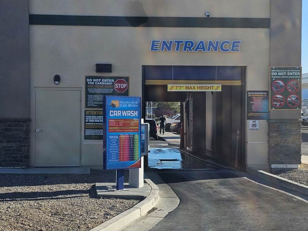 Car wash at the gas station