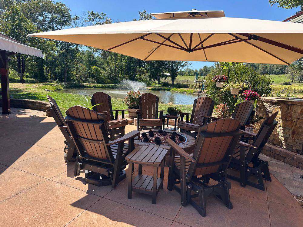 Chairs around a fire pit