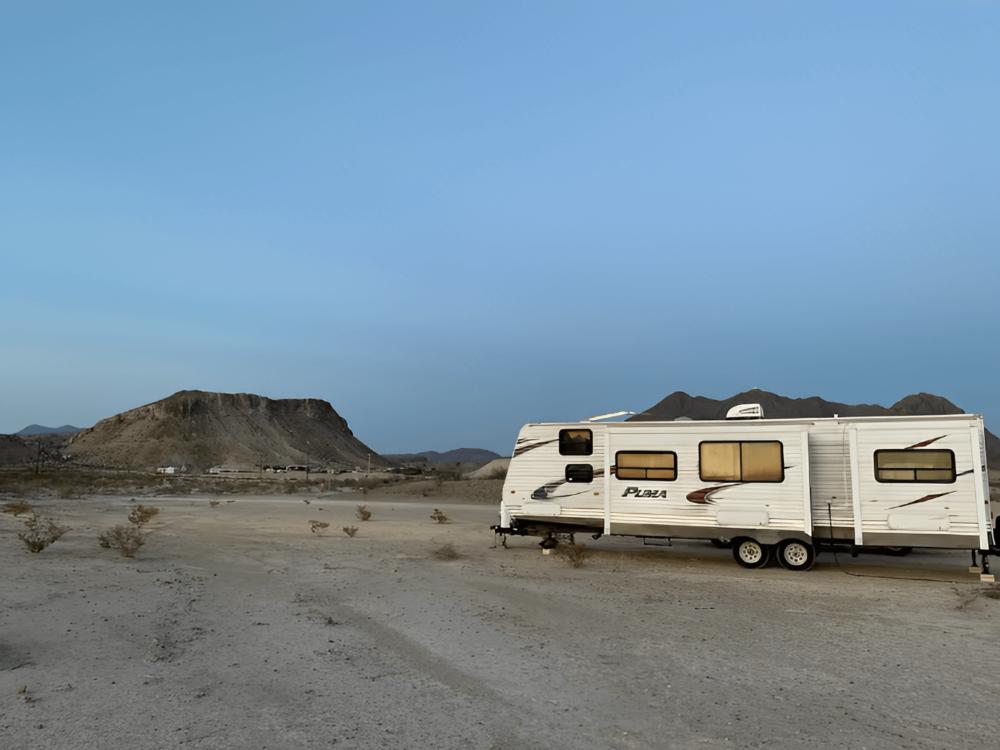 Parked RV at Around the Bend RV Park