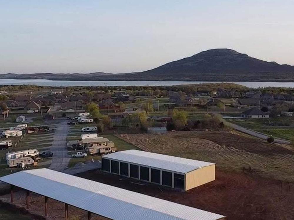 An aerial view of sites