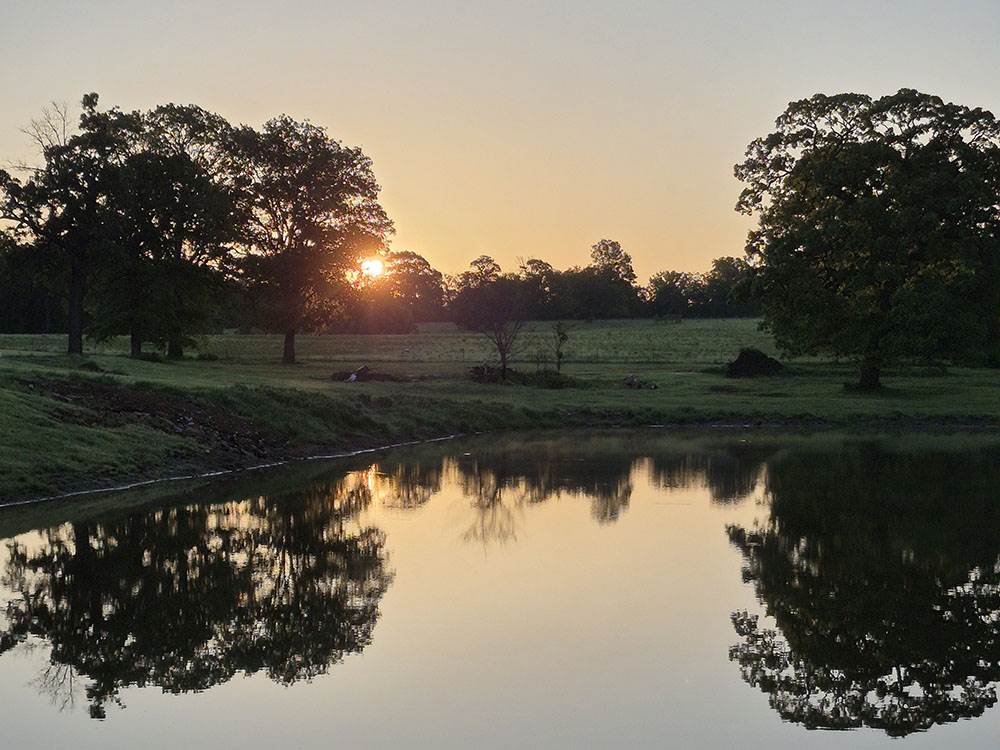 The sun sets over the water