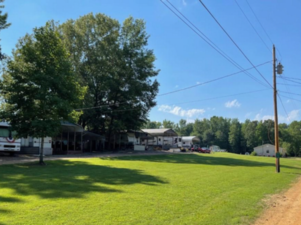 Grassy field at Hidden Creek Resort & Campground