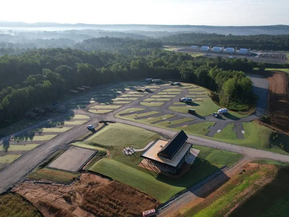 Aerial view of park and grounds