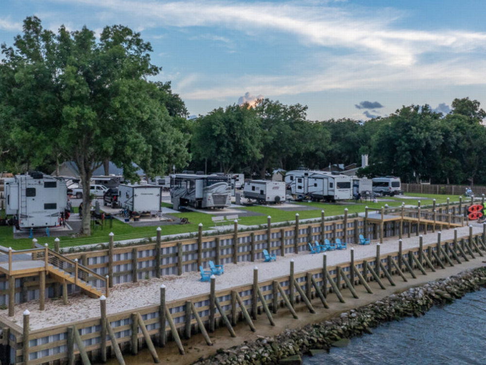 Sites by the water Fort Morgan RV Park