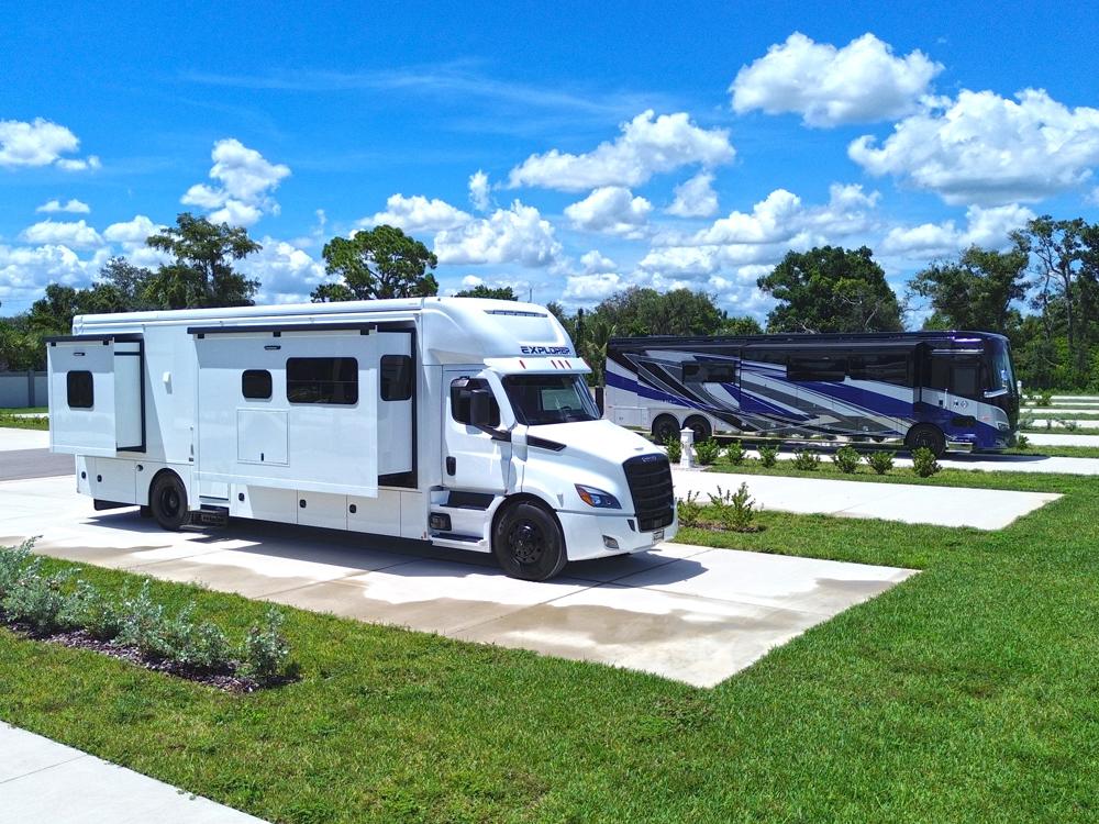 RVs parked in paved sites