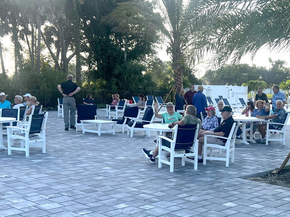 People at the outdoor patio area