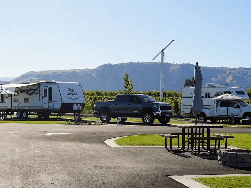 RVs parked on site