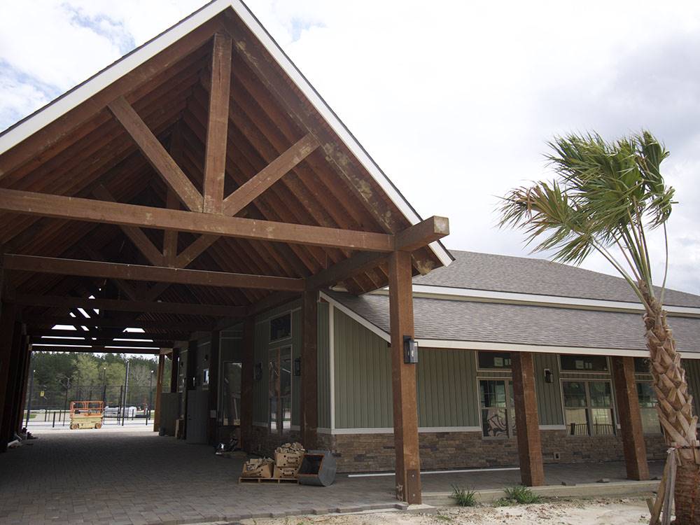 The lodge and arcade