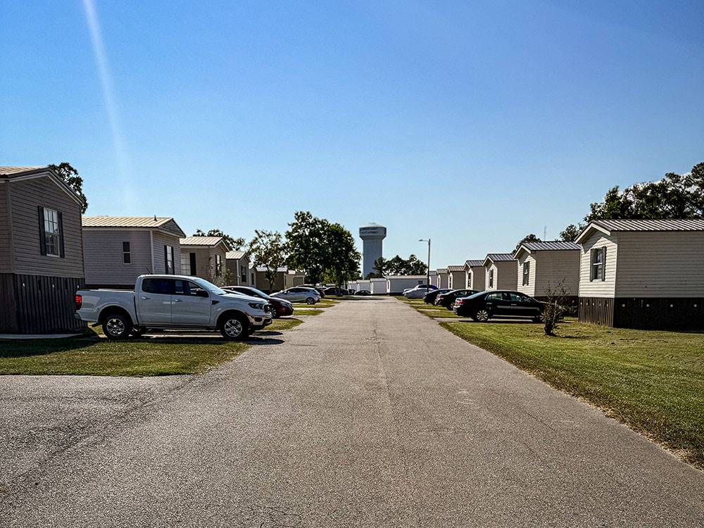 A paved road leading to rentals