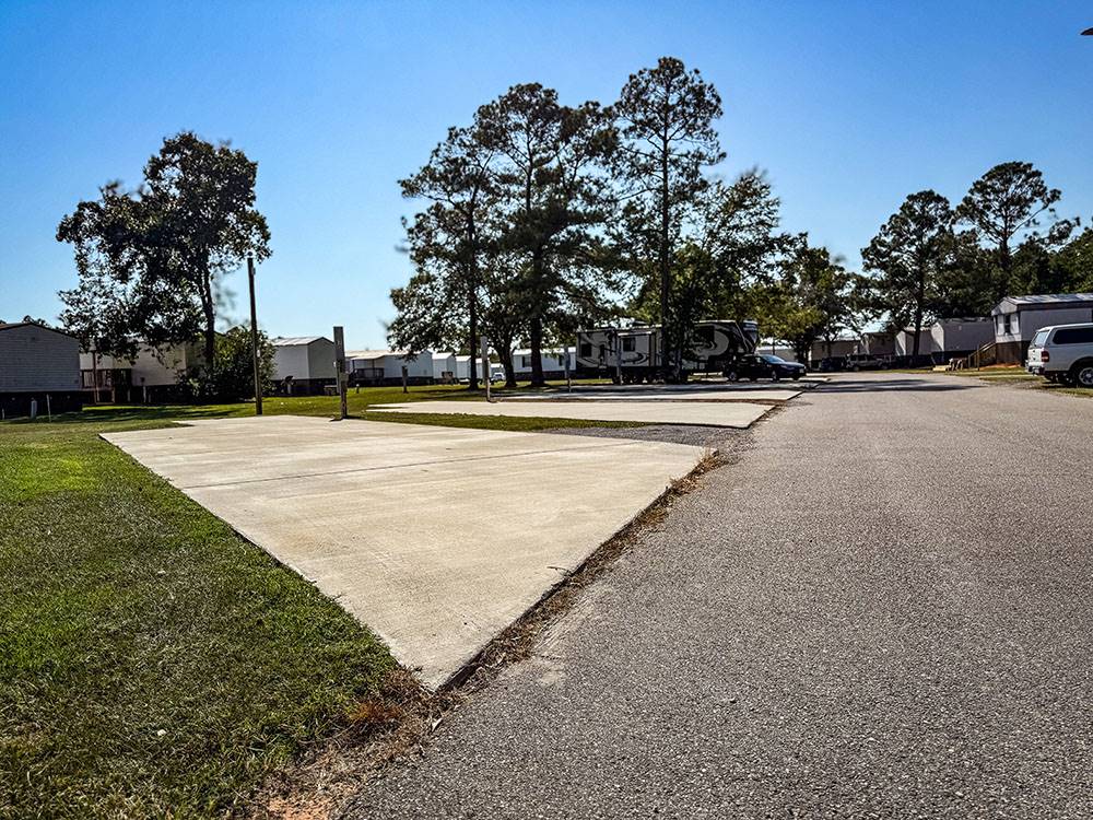 Paved sites with grassy area