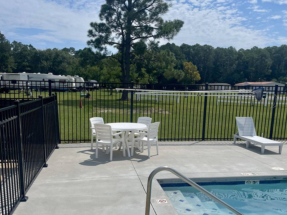 Seating around the pool