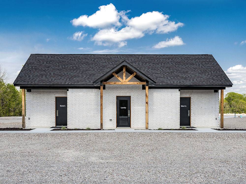 The outside of the laundry room and bathhouse