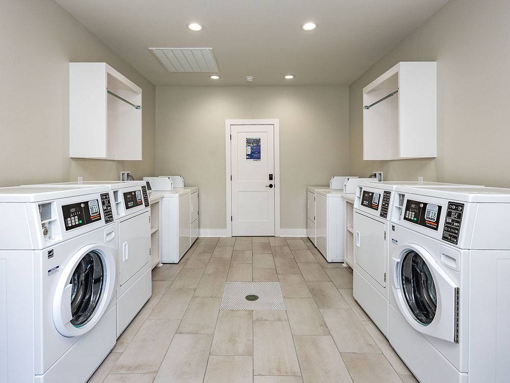 The interior of the laundry room