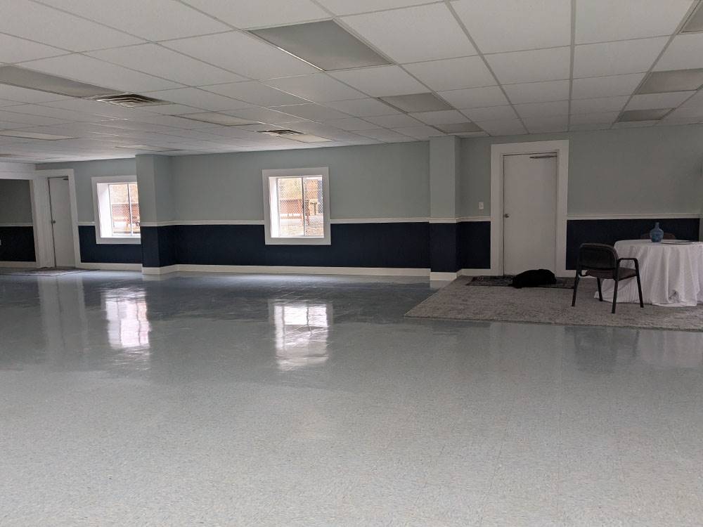 The inside of the recreation hall