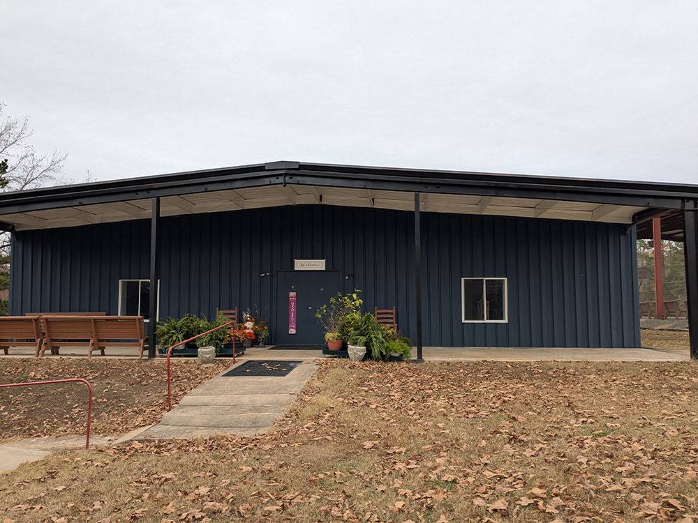 The outside of the recreation hall