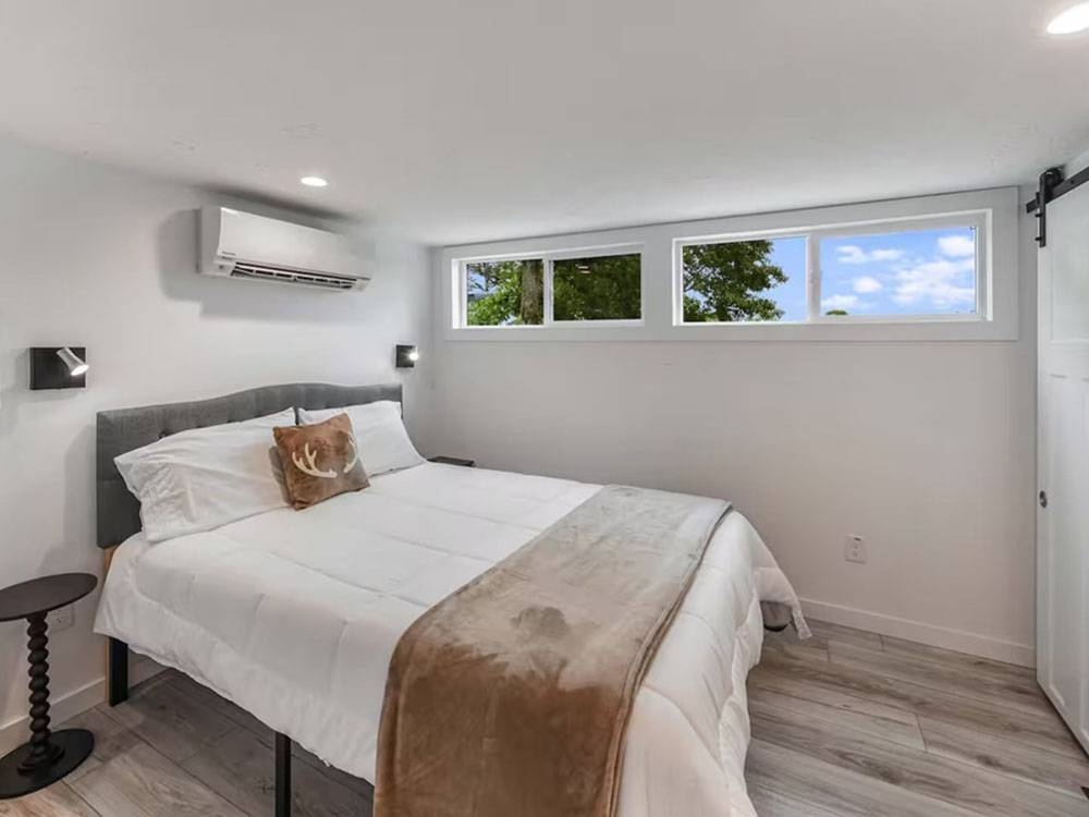 The bedroom inside a rental