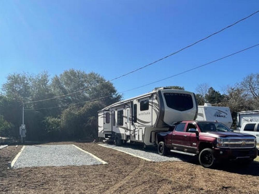 Open RV space at site Oak Island Campground