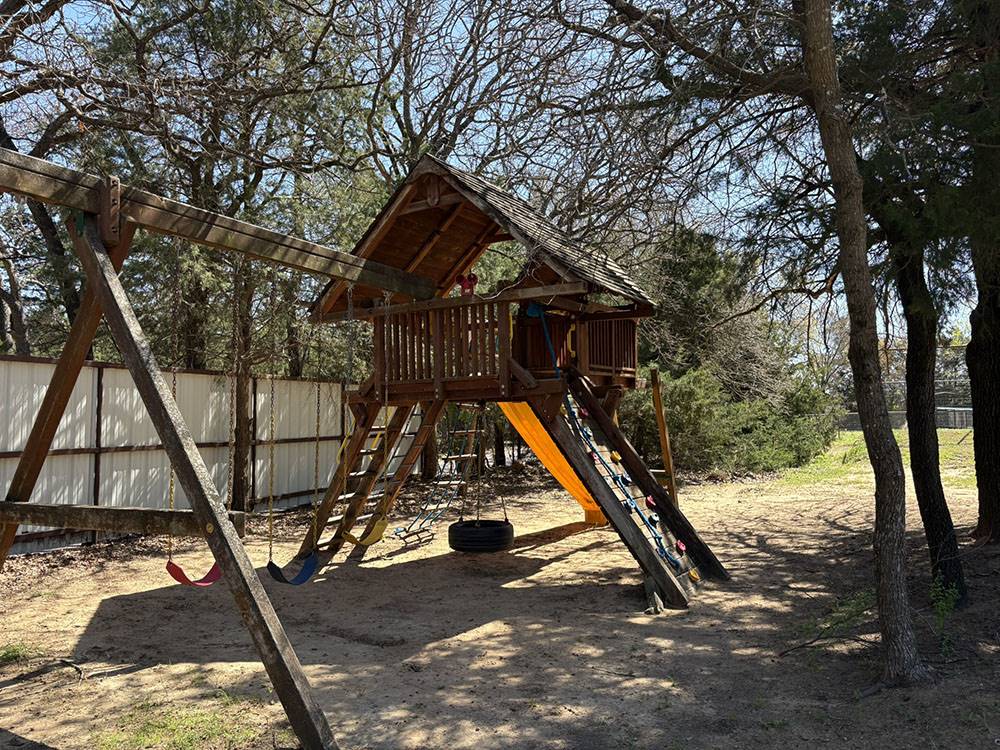 A play structure on the playground
