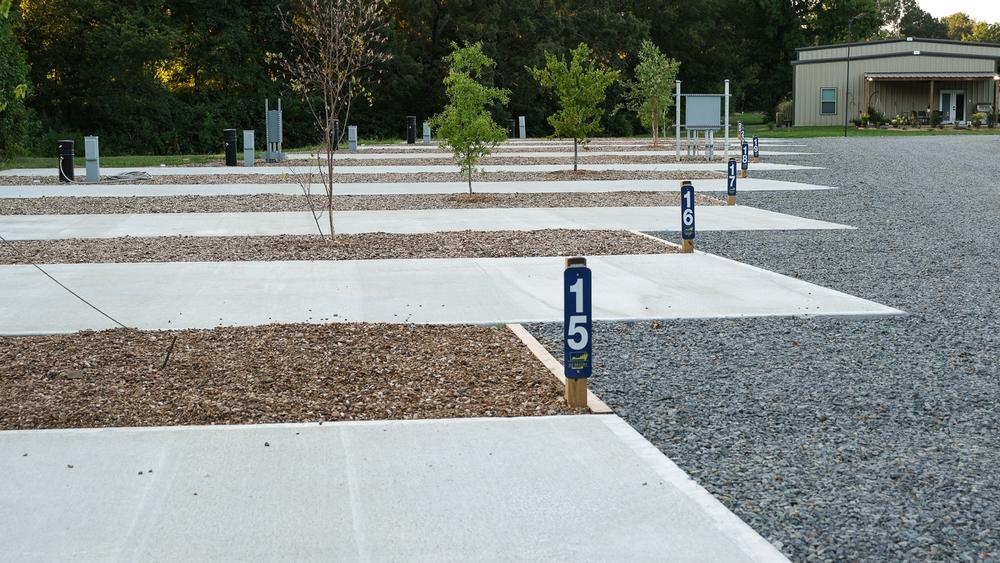 Open RV spaces at site Beaverfork Lake RV Resort