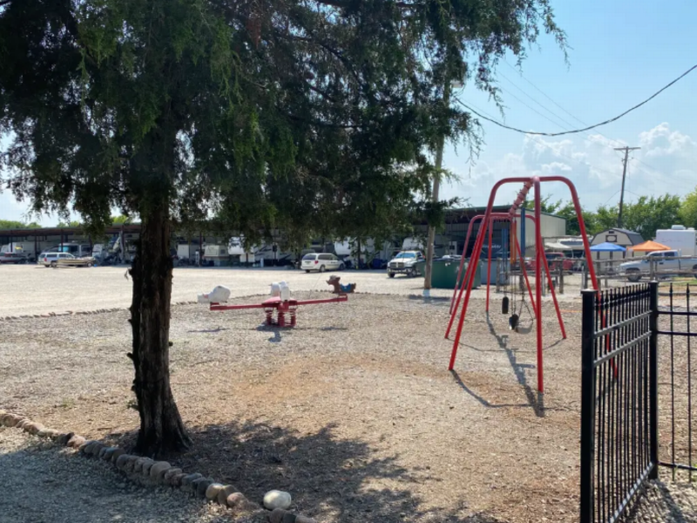 The playground at Old Rooster Creek RV Park