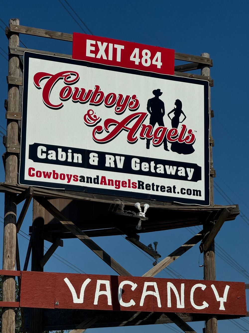 Welcome sign at Cowboys and Angels Retreat