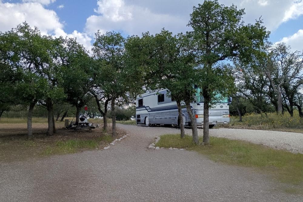 RV parked at Cowboys and Angels Retreat