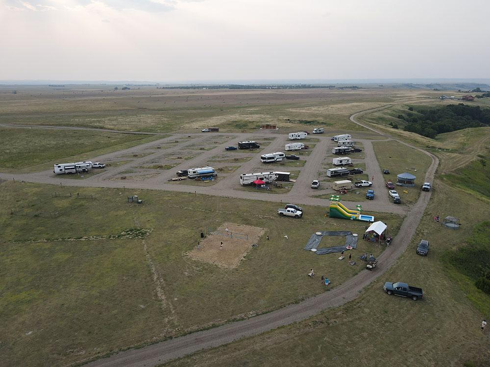 Aerial view of park and grounds