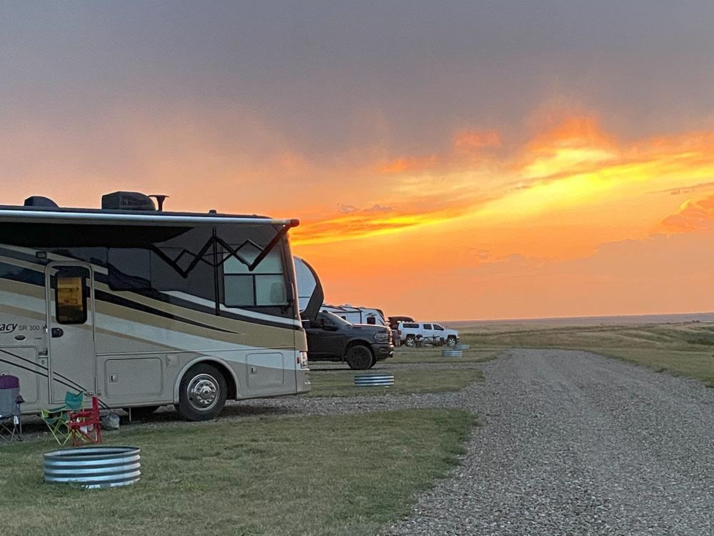 RV sites at sunset