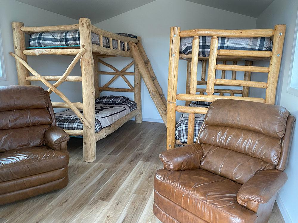 Bunkbeds and chairs in a rental